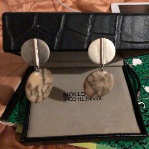 Stone ear clips earrings